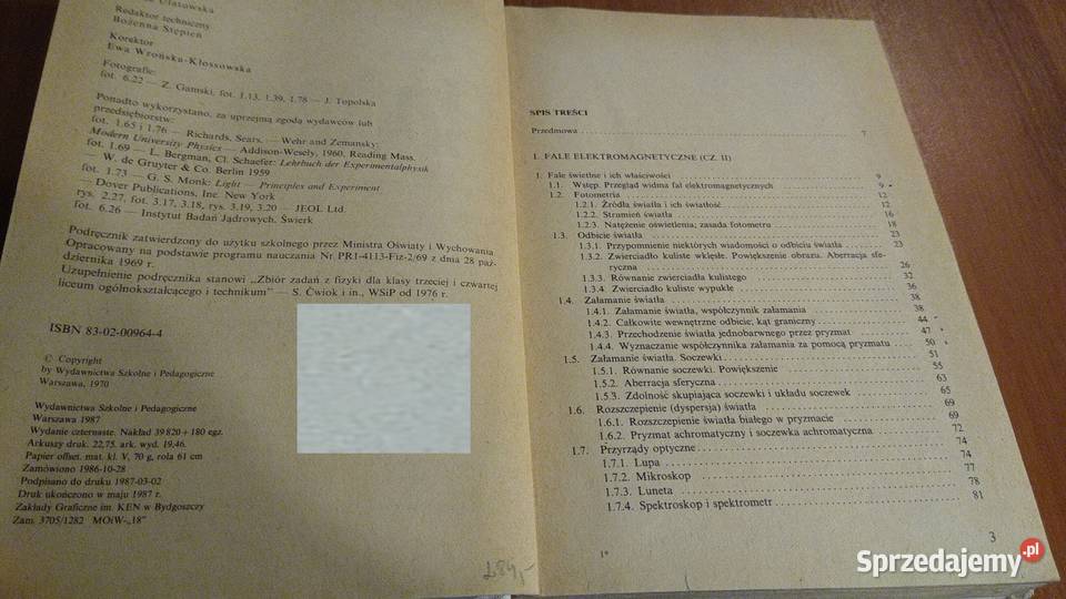 Fizyka 4 podręcznik liceum LO IV Massalska Jerzy tradycyjny podręcznik Podręczniki Gdańsk