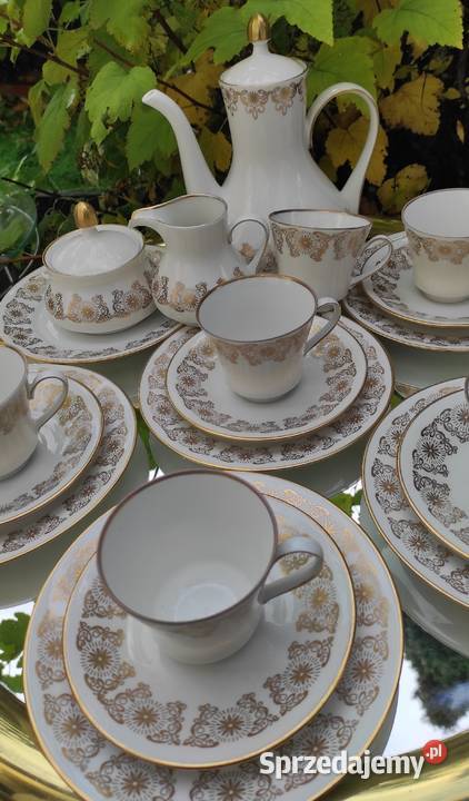 WEIMAR PORZELLAN PRZEPIĘKNY SERWIS NA 6 OSÓB