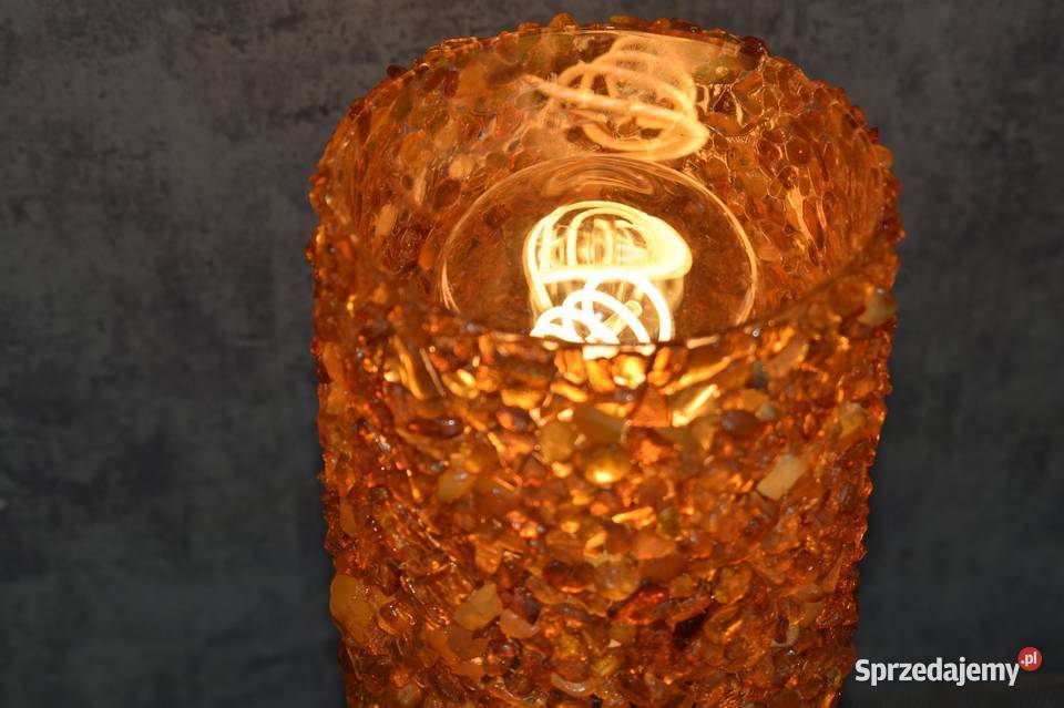 Ekskluzywne lampki stołowe nocne z bursztynem pomorskie Gdańsk
