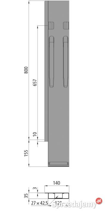 Słupek K20 tył prawy do burty 800 mm TIR Pozostałe Przysieka Polska sprzedam