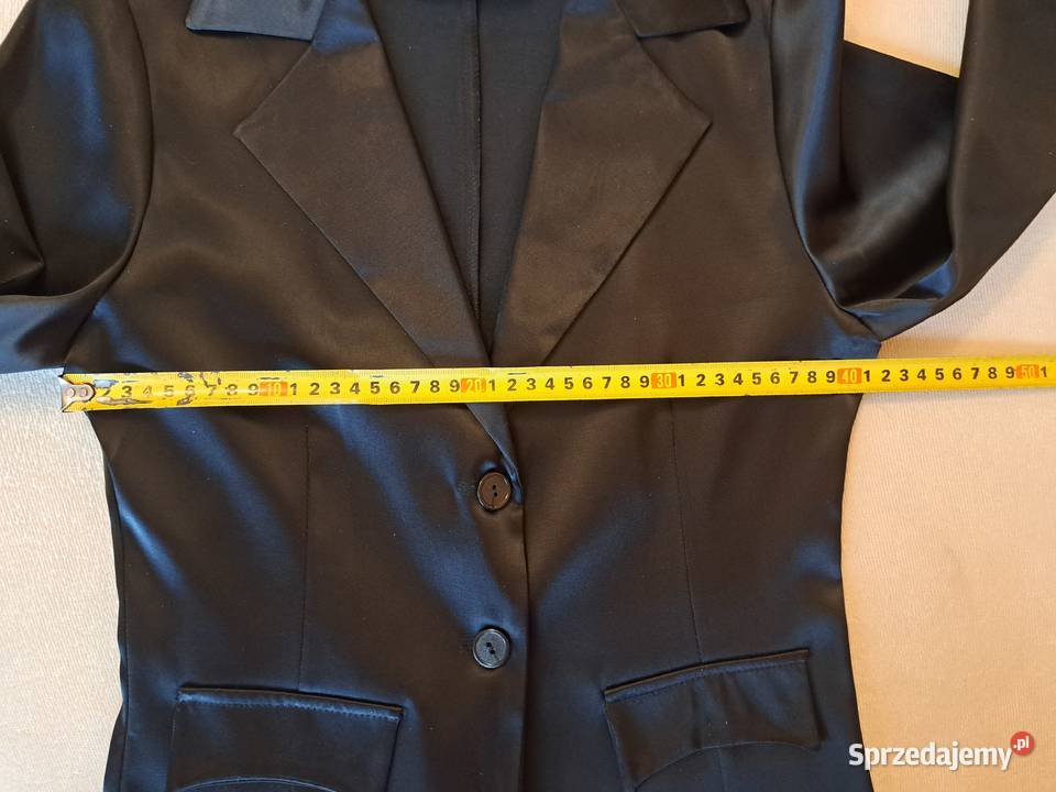 Żakiet czarny błyszczący cienki czarny Brzesko