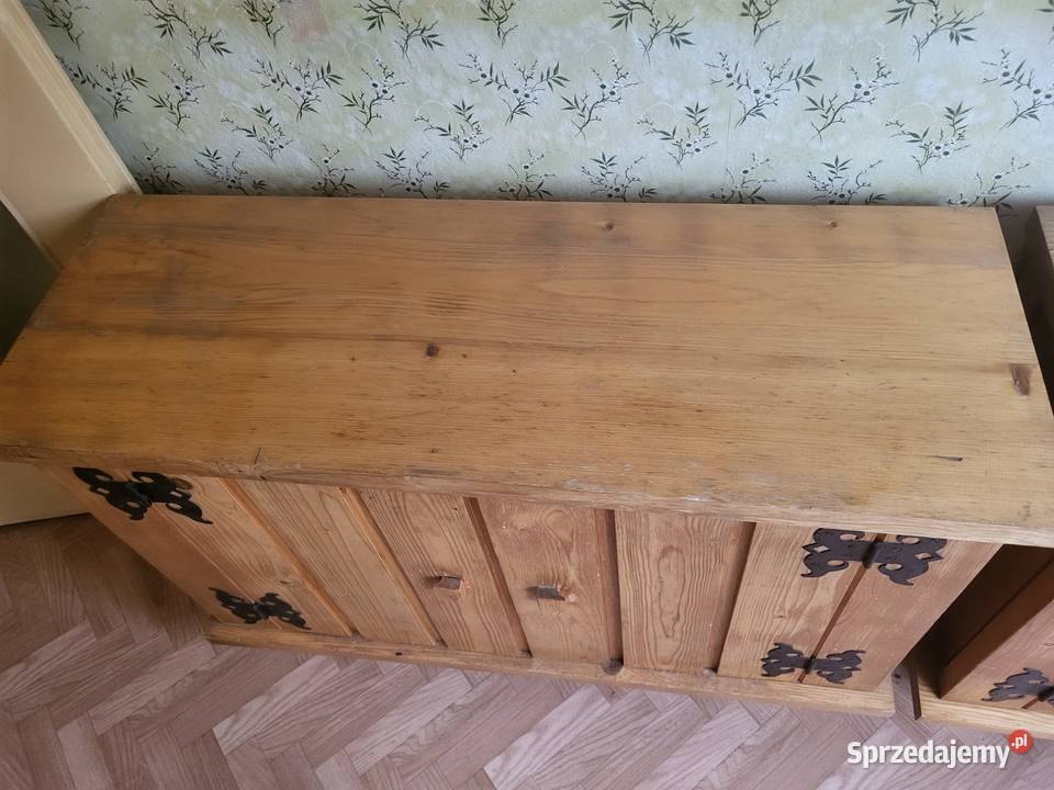 Komody góralskie lite drewno 2 sztuki cepelia sprzedam