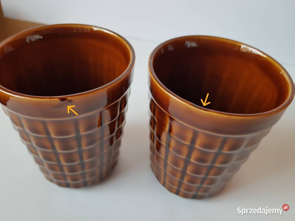 Kubek Kratka bez ucha Pruszków porcelit PRL Dąbrowa Górnicza