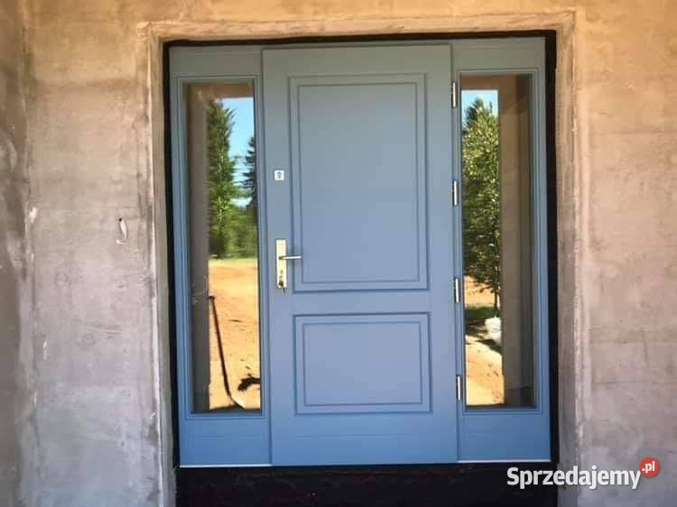 Drzwi drewniane z dwoma naświetlami ocieplane PRODUCENT