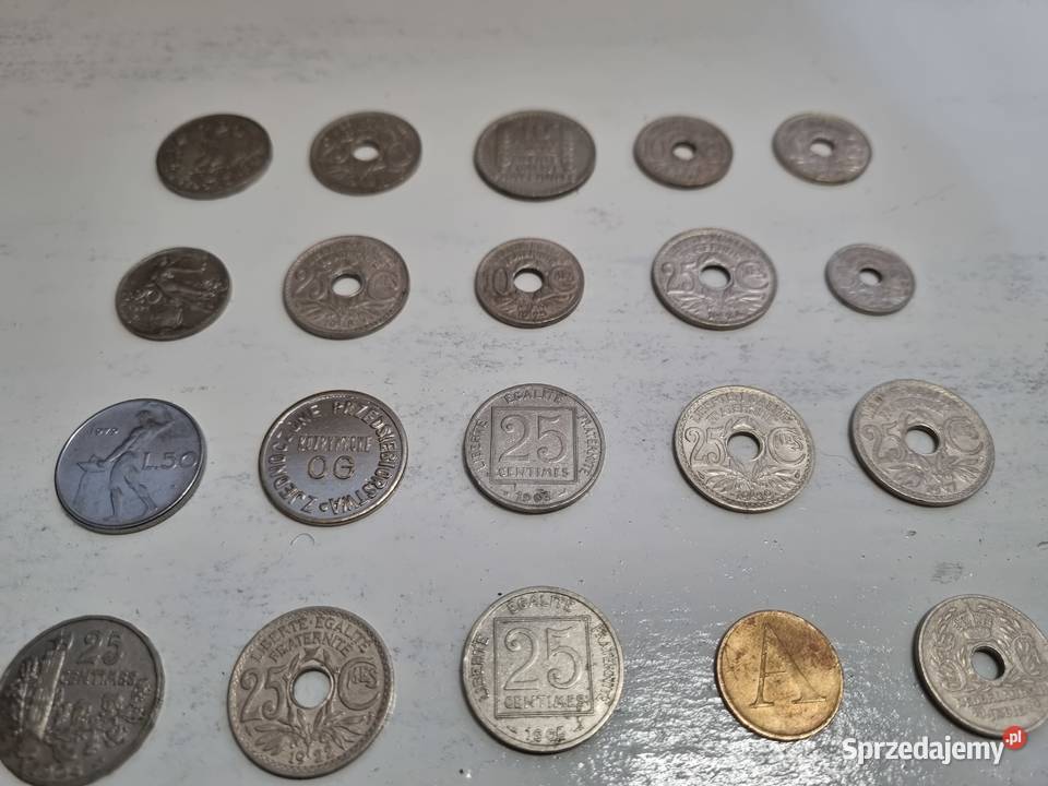 Sprzedam monety kolekcjonerskie centimes i inne Leszno sprzedam