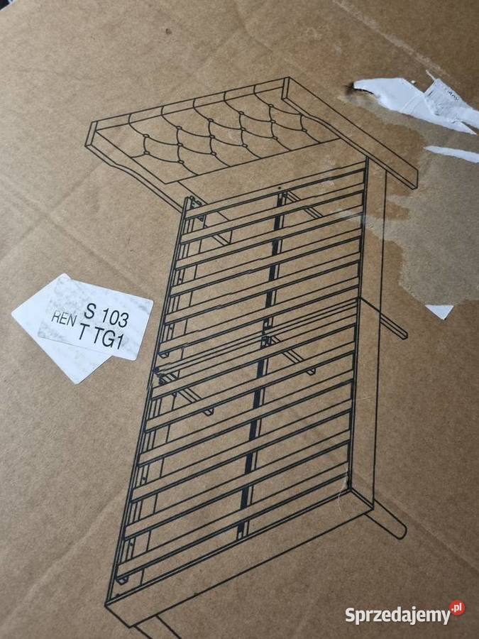 Stelaż łóżka z obiciem kolor beżowy 120x200 Czastary