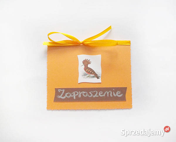 ptaszek zaproszenie pomarńczowe zaproszenie boho Gdańsk sprzedam