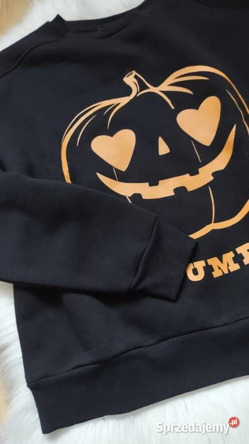 Czarna ocieplana bluza Sinsay L dynia Halloween Olkusz