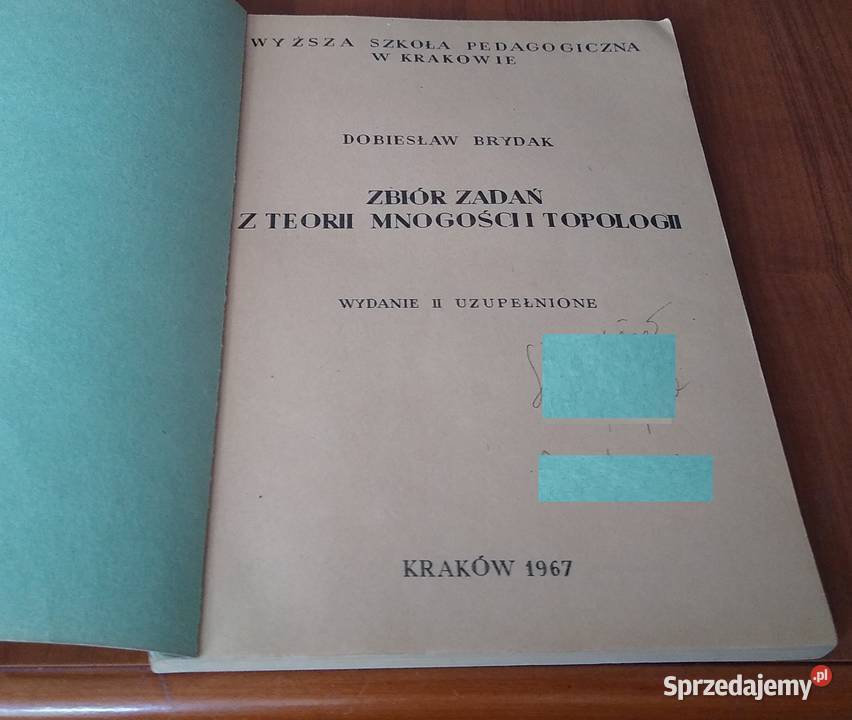 Zbiór zadań z teorii mnogości i topologii Gdańsk