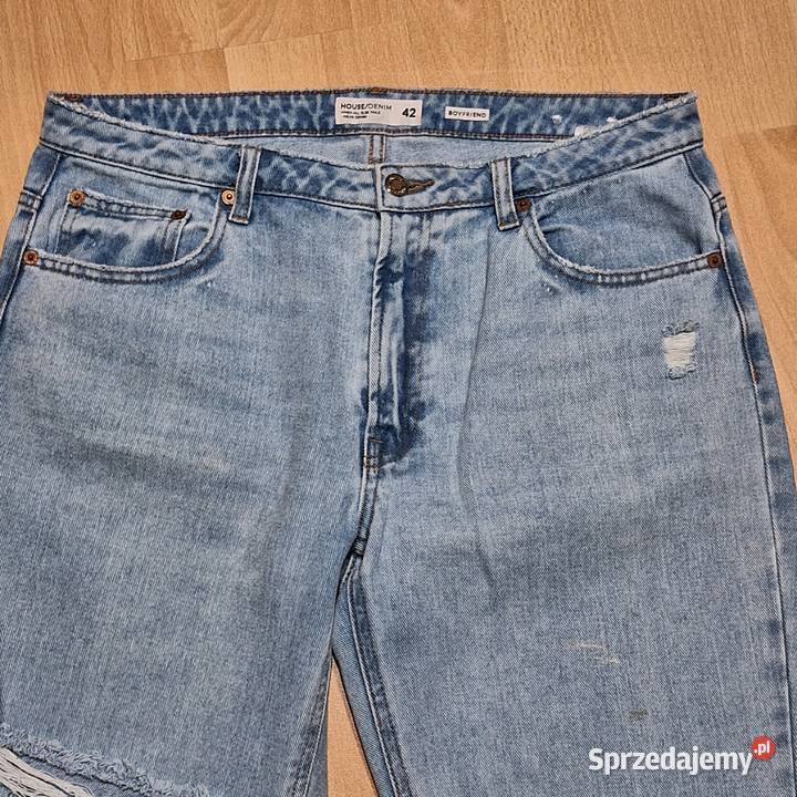 Jeansy boyfriend House 42 XL z dziurami Długie
