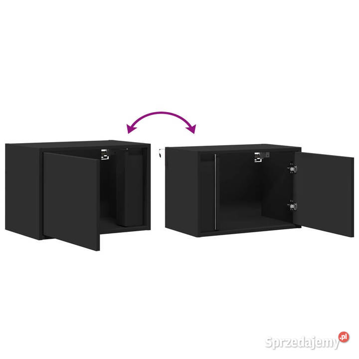 Wiszące szafki nocne z LED 2 czarne WM852092