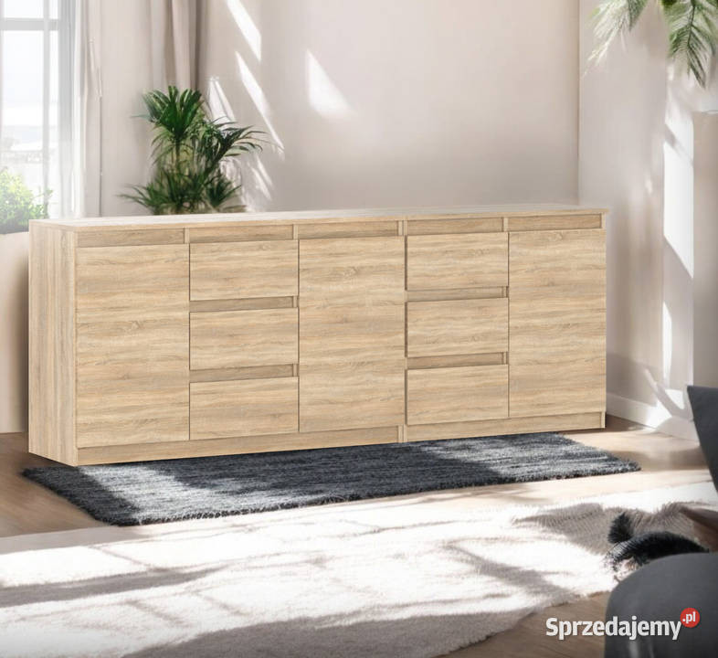 Komoda Do Salonu 6 Szuflad 200 Nowoczesna Salon 35cm Elbląg