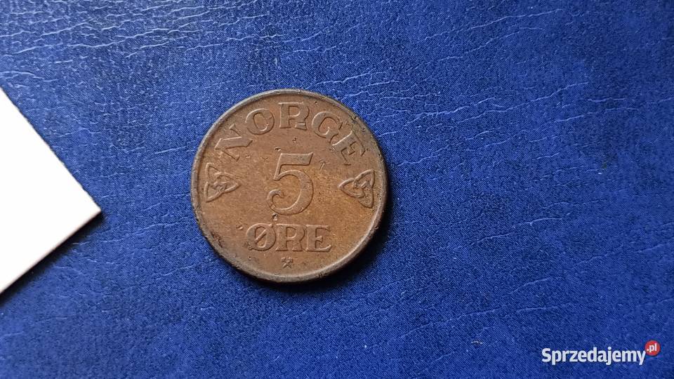 Stare monety 5 ore 1953 Norwegia Lesko