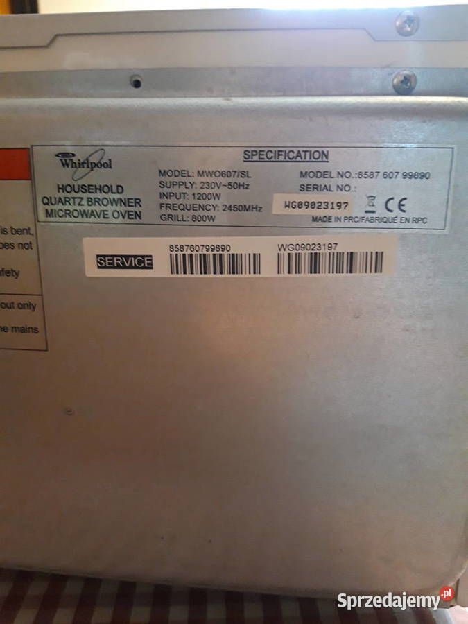 Mikrofala Whirlpool model MW0607SL wielkopolskie Poznań