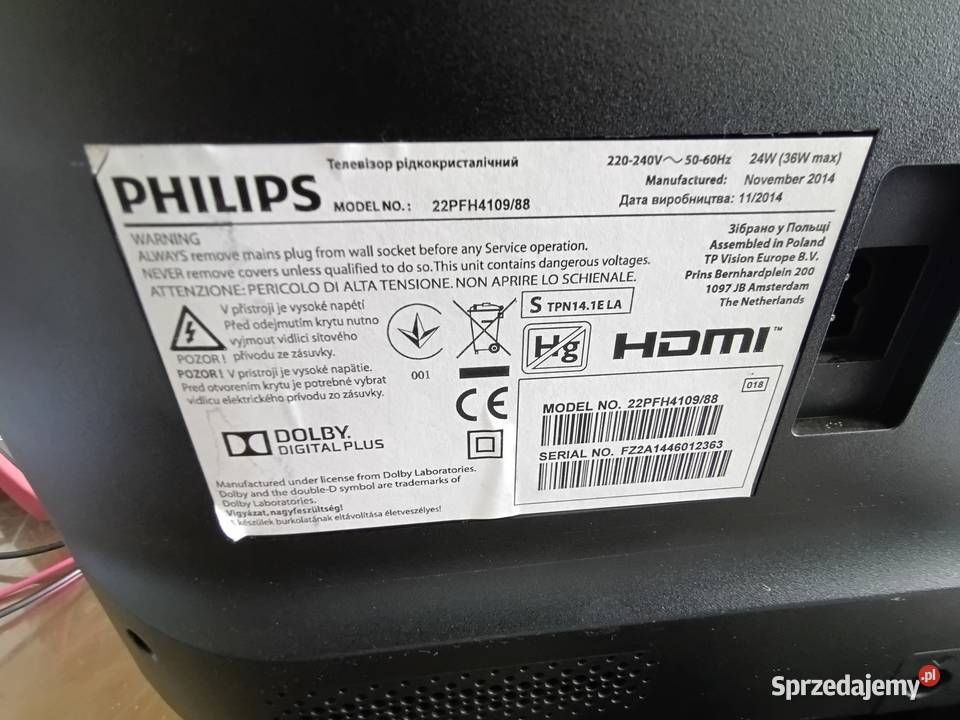 telewizor Philips 22PFH40988 sprawny bez pilota Warszawa