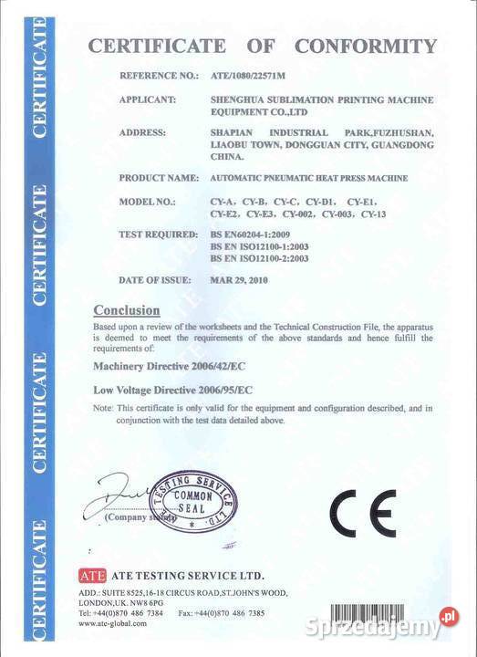 TERMOPRASA ROLOWA PRASA TERMOTRANSFEROWA ROLOWA Łódź