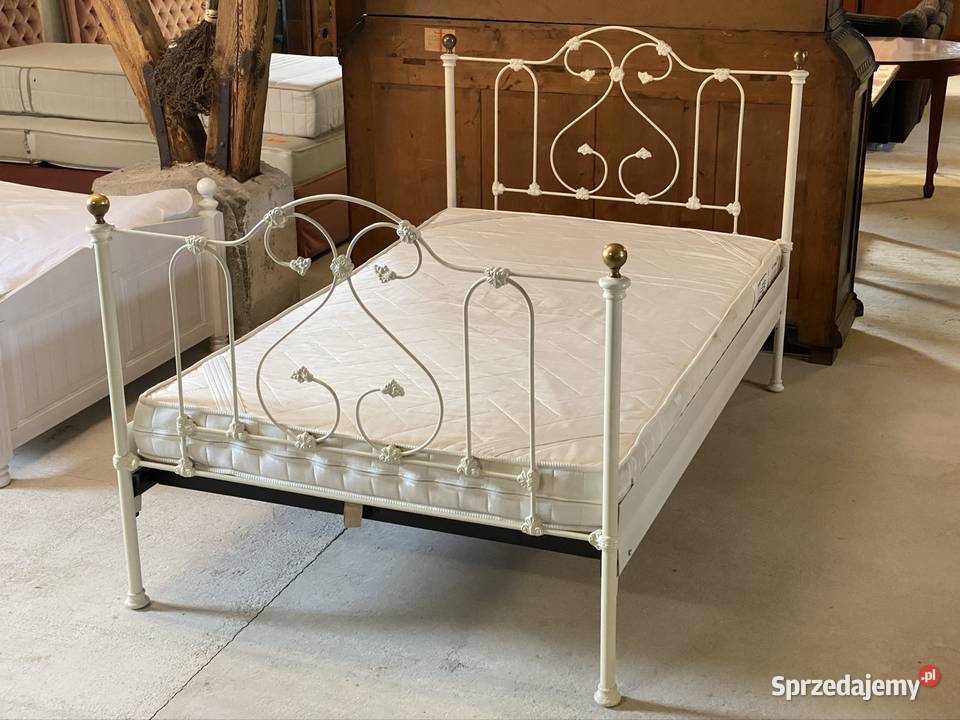Białe łóżko metalowe 120x200 zachodniopomorskie Budno