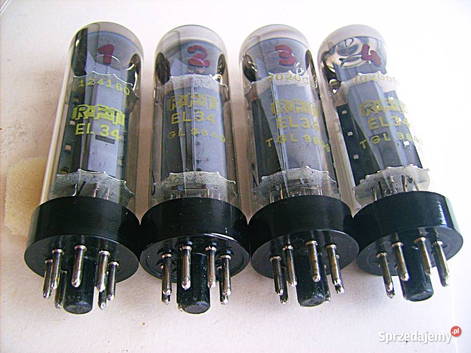 EL34 RFT KWARTET lata 60te SHORT BASE MOCNE Porąbka