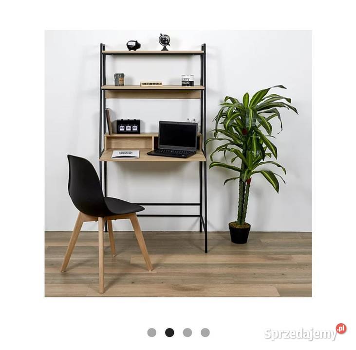 Designerskie biurko z półkami wysokie czarne