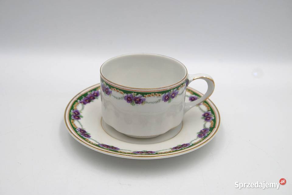 Porcelana KPM zestaw 4 filiżanek ze spodkiem Poznań