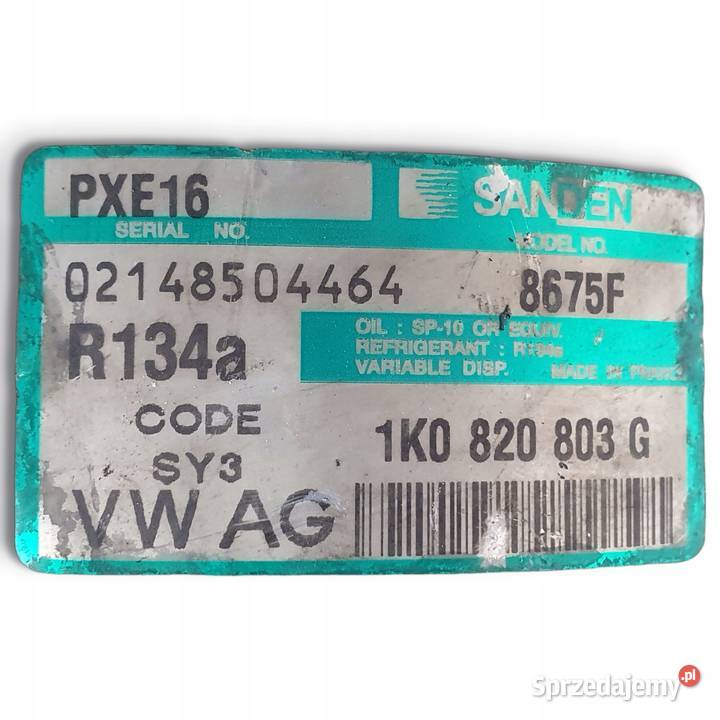 SPRĘŻARKA KLIMATYZACJI VW Golf V Passat B6 19 Chełm