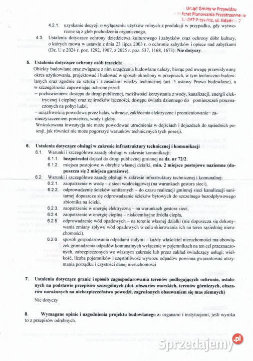 sprzedaży gruntu 6253m2 Gromadzin pomorskie