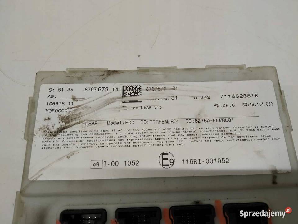 SKRZYNKA BSI MODUŁ STEROWNIK FEM 8707679 Bmw osobowe Skrzynki bezpieczników