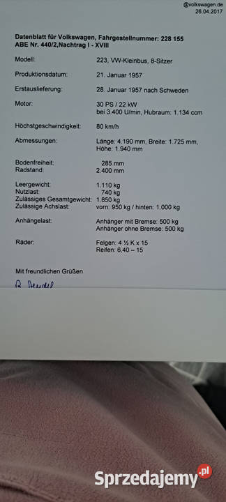 VW T1 Bulik Bulli semafory 1957 kujawsko-pomorskie Żnin sprzedam