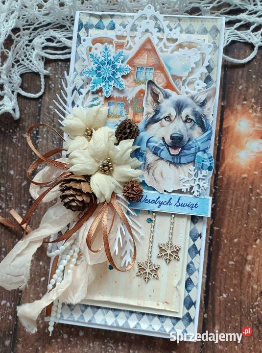 Boże Narodzenie kartka ręcznie robiona hand made małopolskie Mszana Dolna