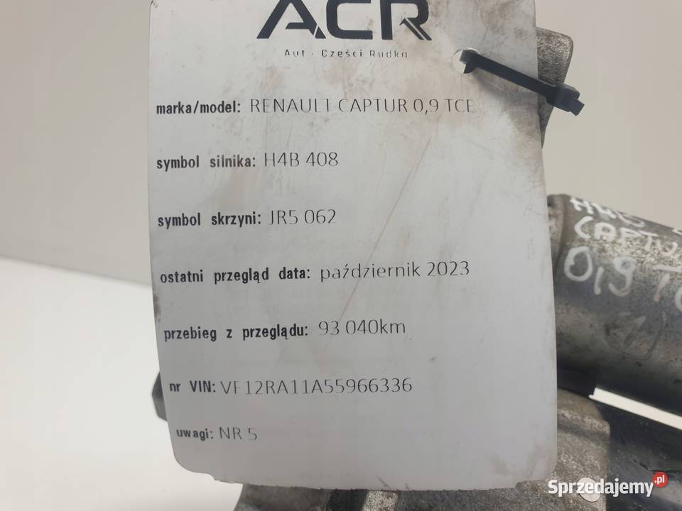ROZRUSZNIK Renault Captur 09 TCe ROZRUSZNIK lubelskie Chełm sprzedam