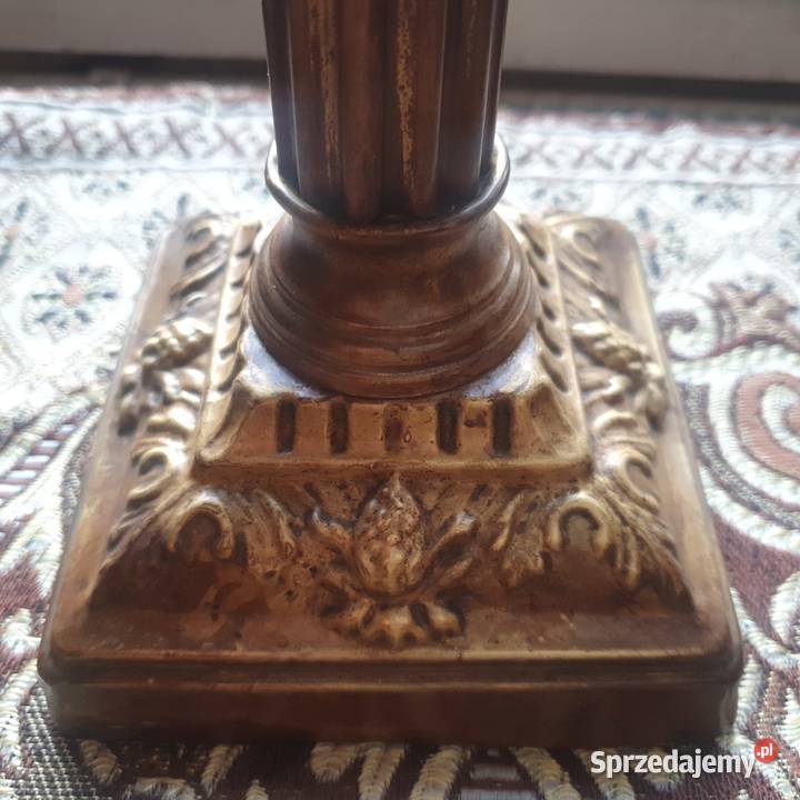 Sprawnastara lampa naftowa z zielonym Antyki Wrocław