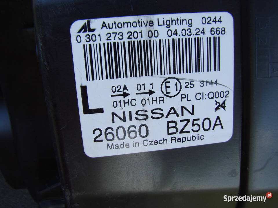 Nissan NV400 Interstar reflektor ORG EU Lampy przednie Mielec