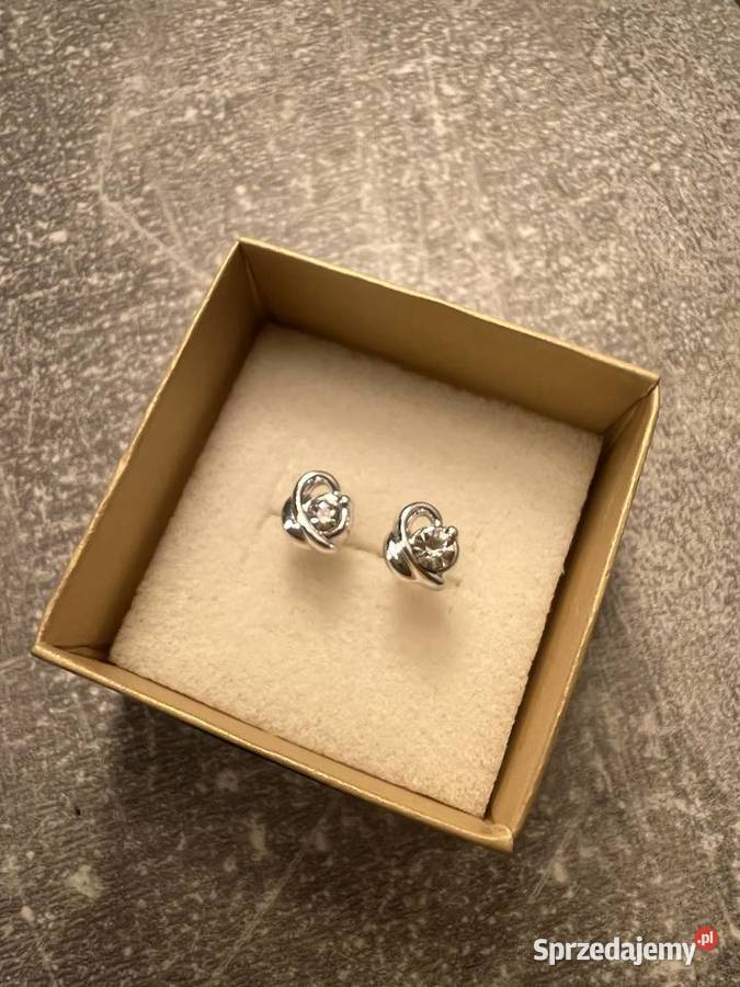 Kolczyki srebrne z diamentem Jasło