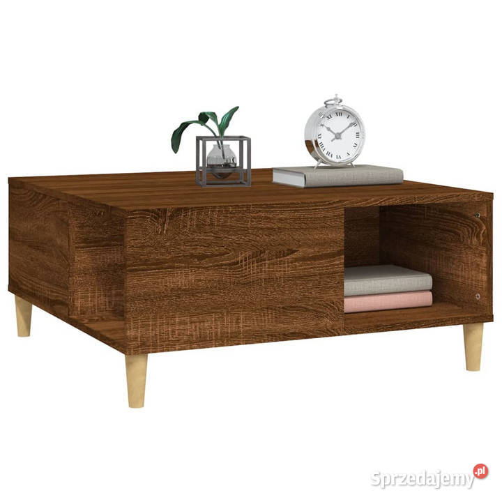 Stolik kawowy brązowy dąb 80x80x365 WM821099 Warszawa