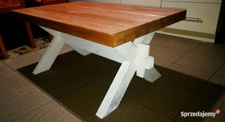 Ława drewniana postarzana stolik kawowy stół Radków