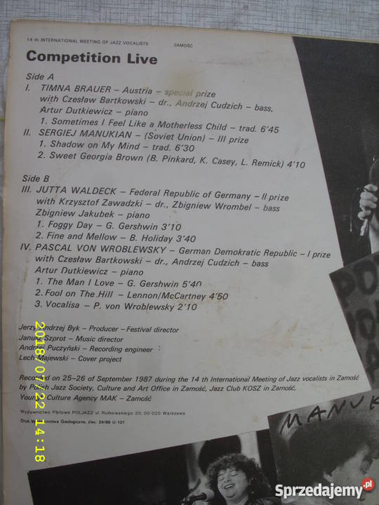 LP Jazz 14 MIEDZYNARODOWE SPOTKANIE WOKALISTOW jazz Wołów
