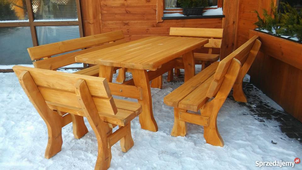 Meble ogrodowe barowe drewniane z drewna drewno Meble ogrodowe Chojnice