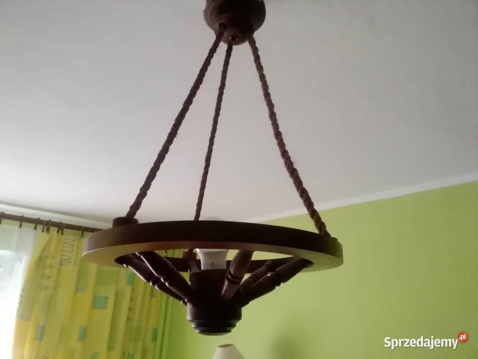 Drewniany żyrandol jedno punktowy Łódź