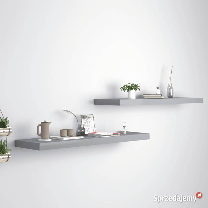 Półki ścienne 2 szare 90x235x38 MDF WM323860 Warszawa