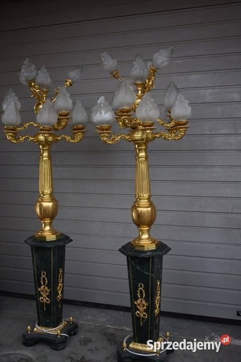 2 x Ogromne Stojące Lampy 12 Kloszy Brąz Złocony małopolskie Kraków