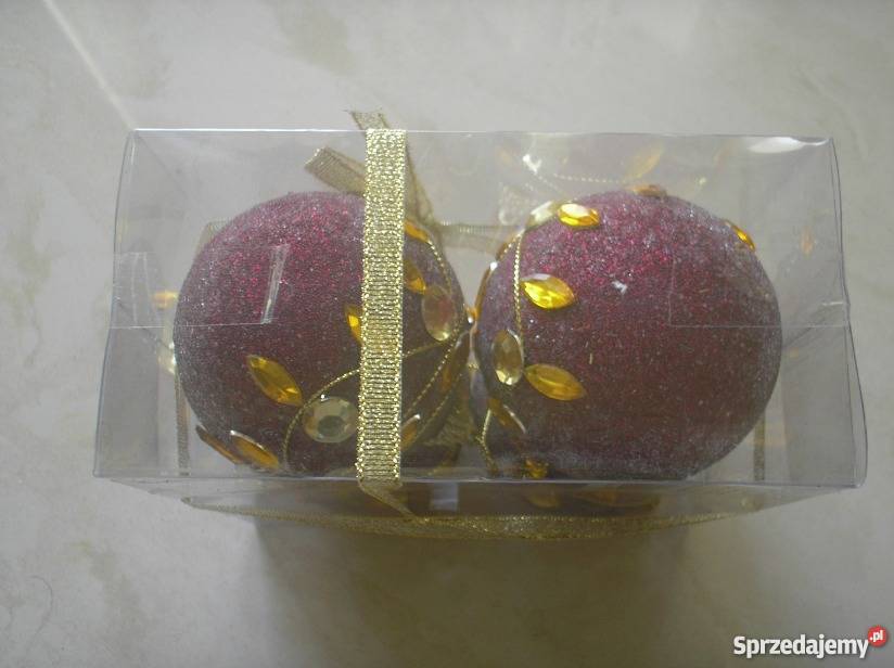 Brokatowe bombki choinkowe zestaw 4 sztuk Kraków