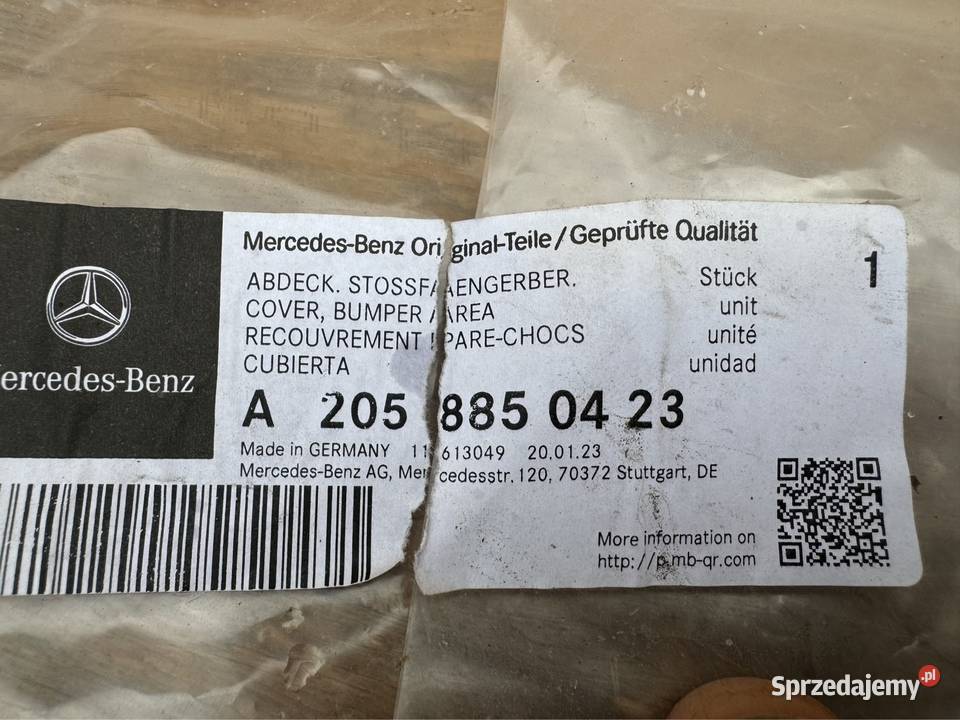 Środkowa kratka zderzaka przód MercedesBenz w205