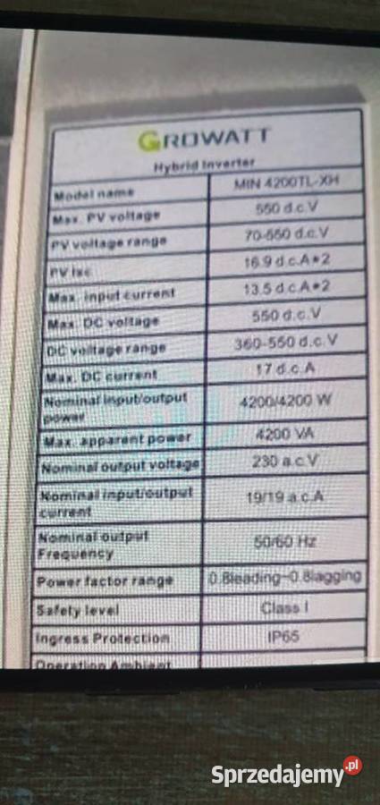 Growatt 42 kw Hybrydowy idealny stan Pozostałe
