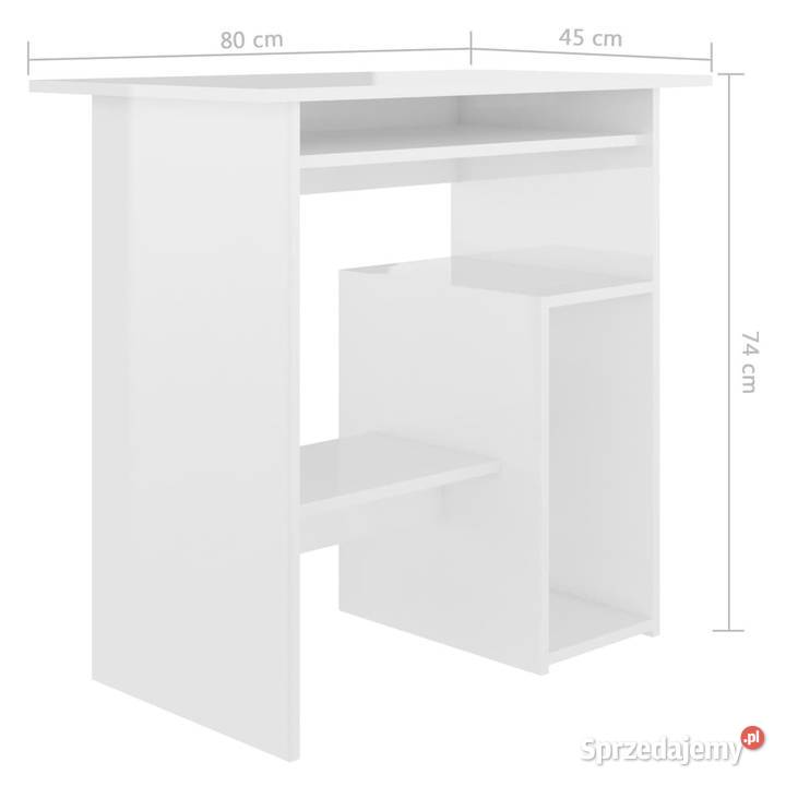 Biurko białe z połyskiem 80x45x74 materiał mazowieckie sprzedam