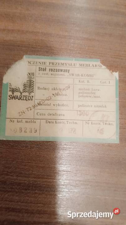 Stol 6 krzesel Swarzedzprl 1972r łódzkie Łódź