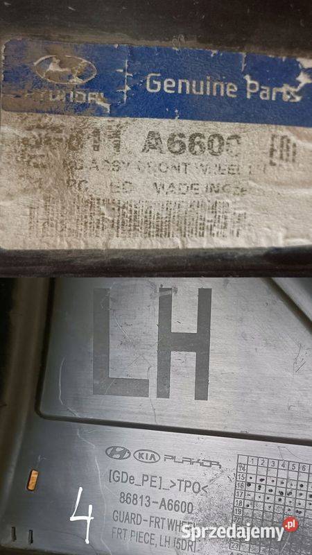 HYUNDAI I30 III 15 NADKOLE LEWY PRZÓD 86813A6600 osobowe Pleszew