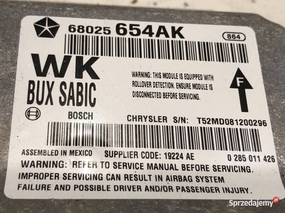 SENSOR AIRBAG JEEP GRAND CHEROKEE WK 68025654AK sprzedam