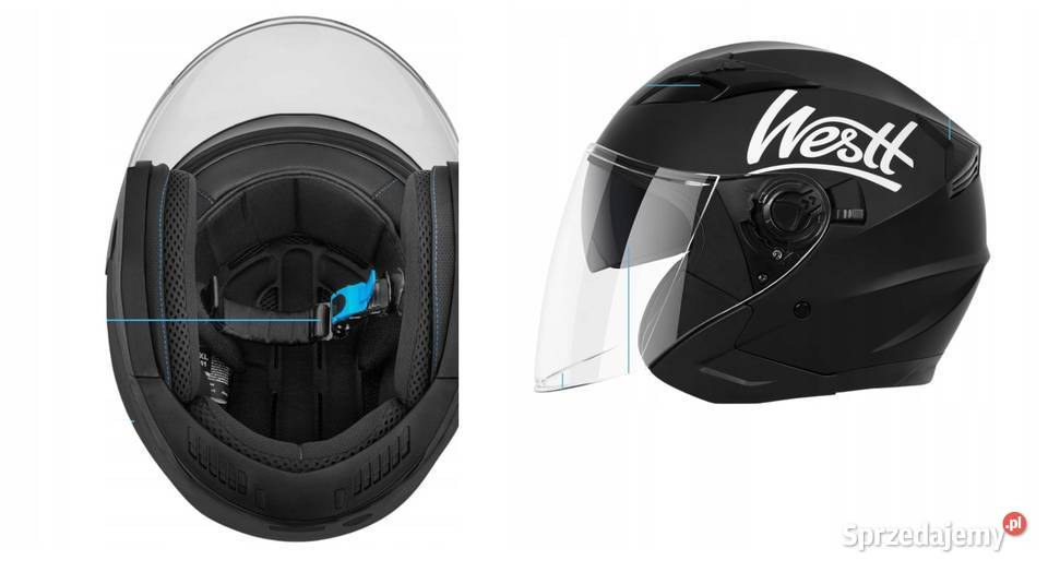 XL 6162 kask Westt czarny mat blenda sprzedam