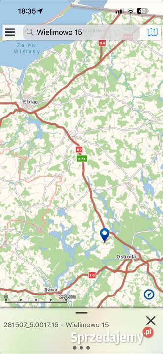 Działka budowlana na mazurache Wielimowo