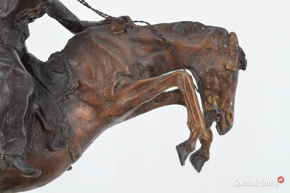Kowboj Na Koniu Jeździec Rodeo Figura Rzeźba z Kraków